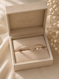 Elegant Clover Crystal Bangle – Rose Gold