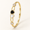 Two-Tone Heart Gold Bangle