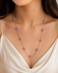 Lavender Floral Beaded Necklace