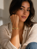 Crystal Heart Gold Bangle
