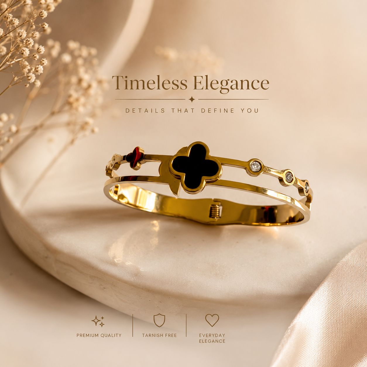 Black Clover Luxury Bangle