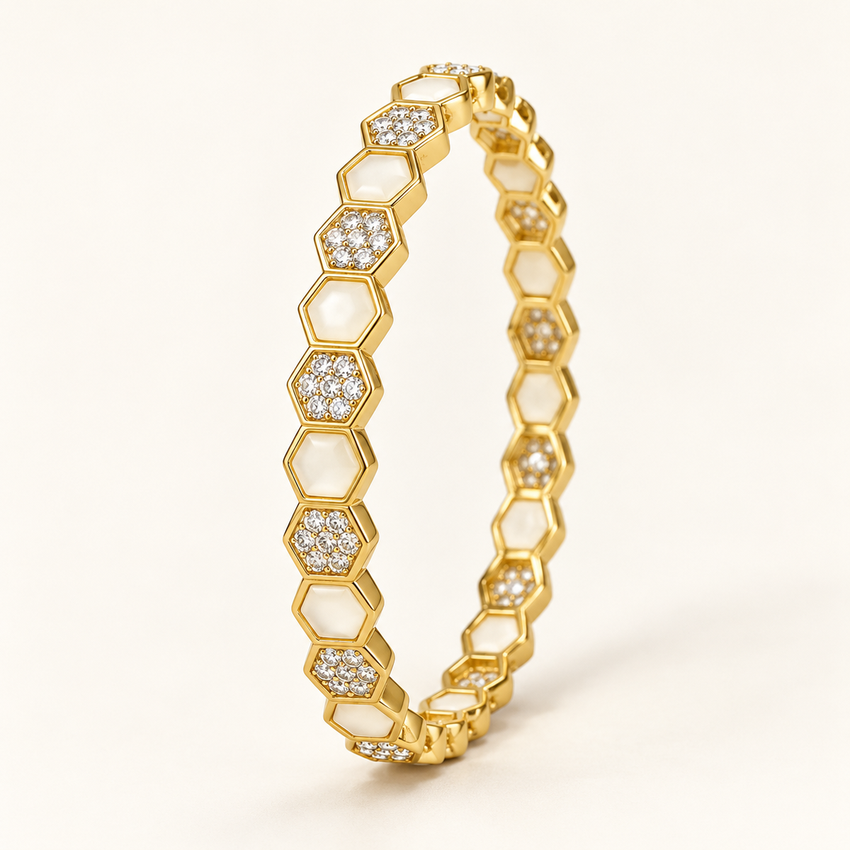 Kids’ Honeycomb Stone-Studded Bangle