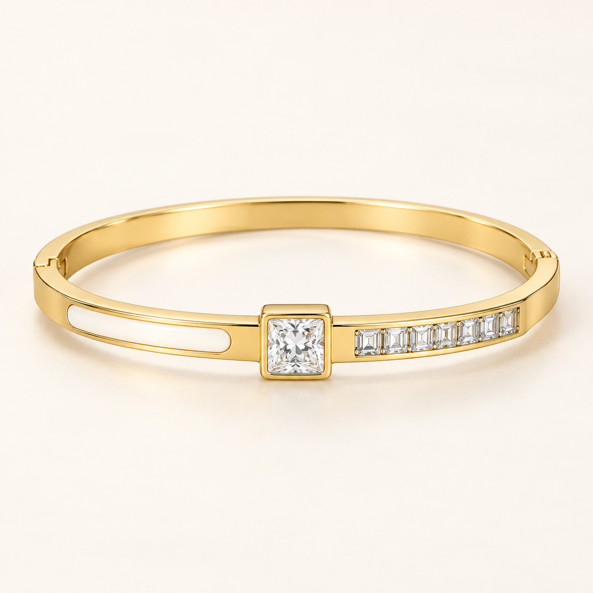 Kids Size Contemporary Crystal Gold Bangle