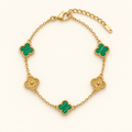 Emerald Clover Charm Bracelet