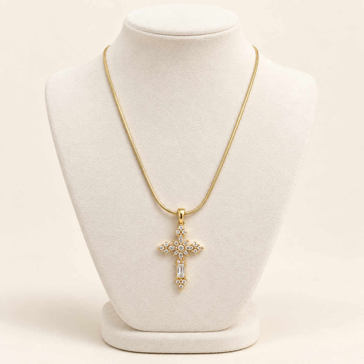 Crystal Cross Pendant Necklace
