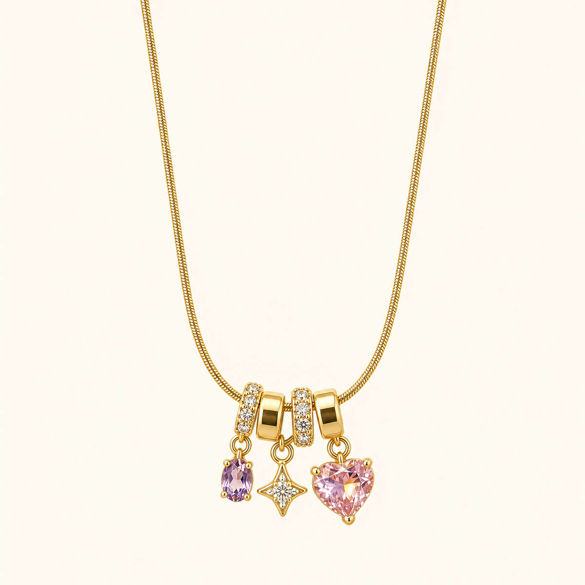 Pink Heart Charm Necklace