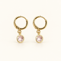 Blush Crystal Drop Huggie Earrings