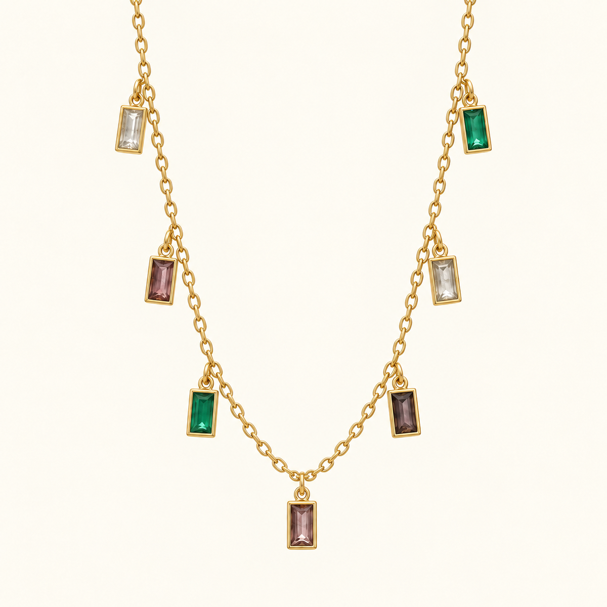 Multicolour Crystal Charm Necklace