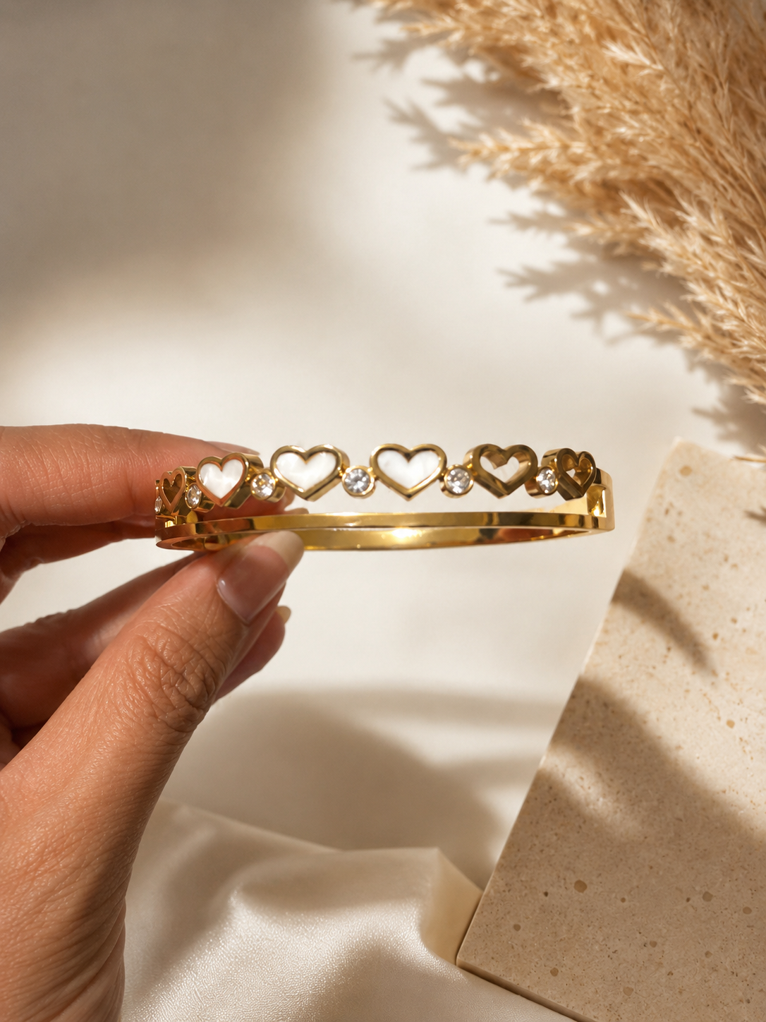 Crystal Heart Elegance Bangle