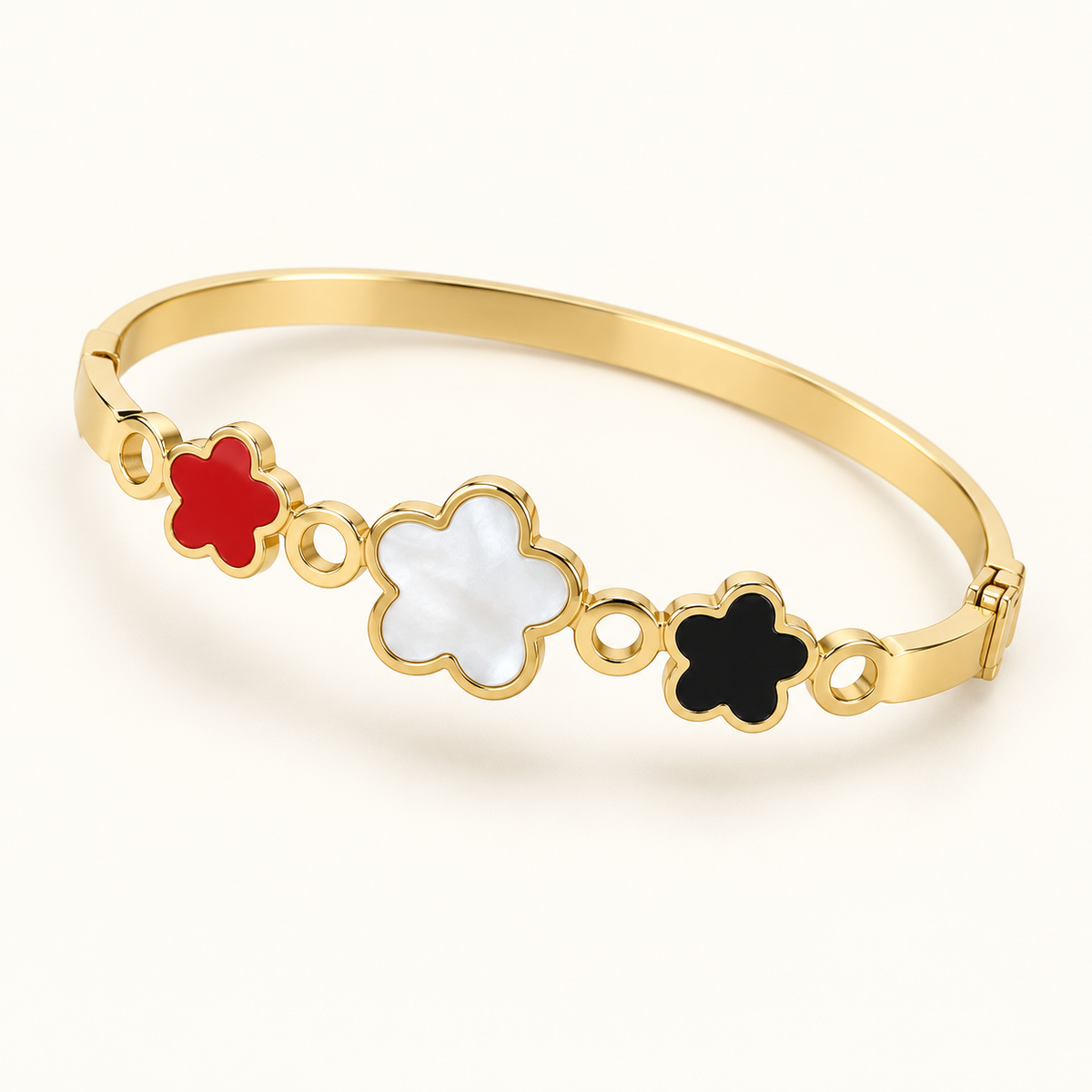 Multicolour Flower Gold Bangle
