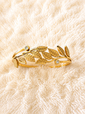Golden Laurel Crystal Bangle