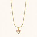 Pink Bow Heart Pendant Necklace