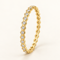 Kids size Geometric Stone-Studded Gold Bangle