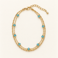 Aqua Crystal Layered Bracelet