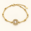 Pearl Halo Gold Bracelet