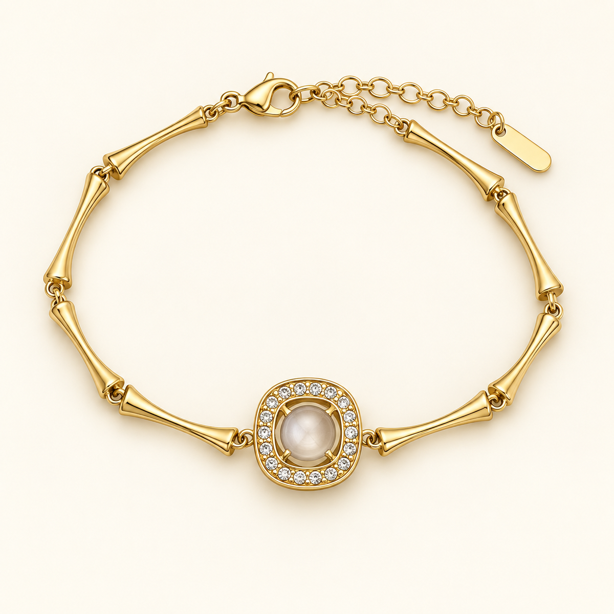 Pearl Halo Gold Bracelet