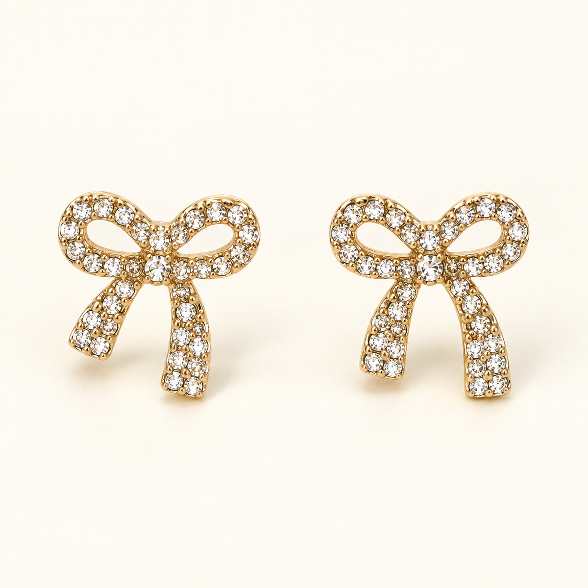 Crystal Bow Stud Earrings
