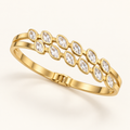 Marquise Crystal Double-Row Gold Bangle