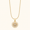 Crystal Sunflower Pendant Necklace