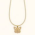 Crystal Butterfly Pendant Necklace