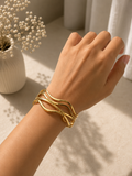 Golden Flow Cuff Bracelet