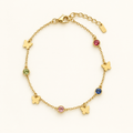Multicolor Butterfly and crystal Charm Bracelet