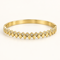 Diamond-Pattern Gold Bangle