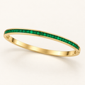 Green Stone Gold Bangle