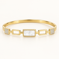 Pearl Geometric Gold Bangle
