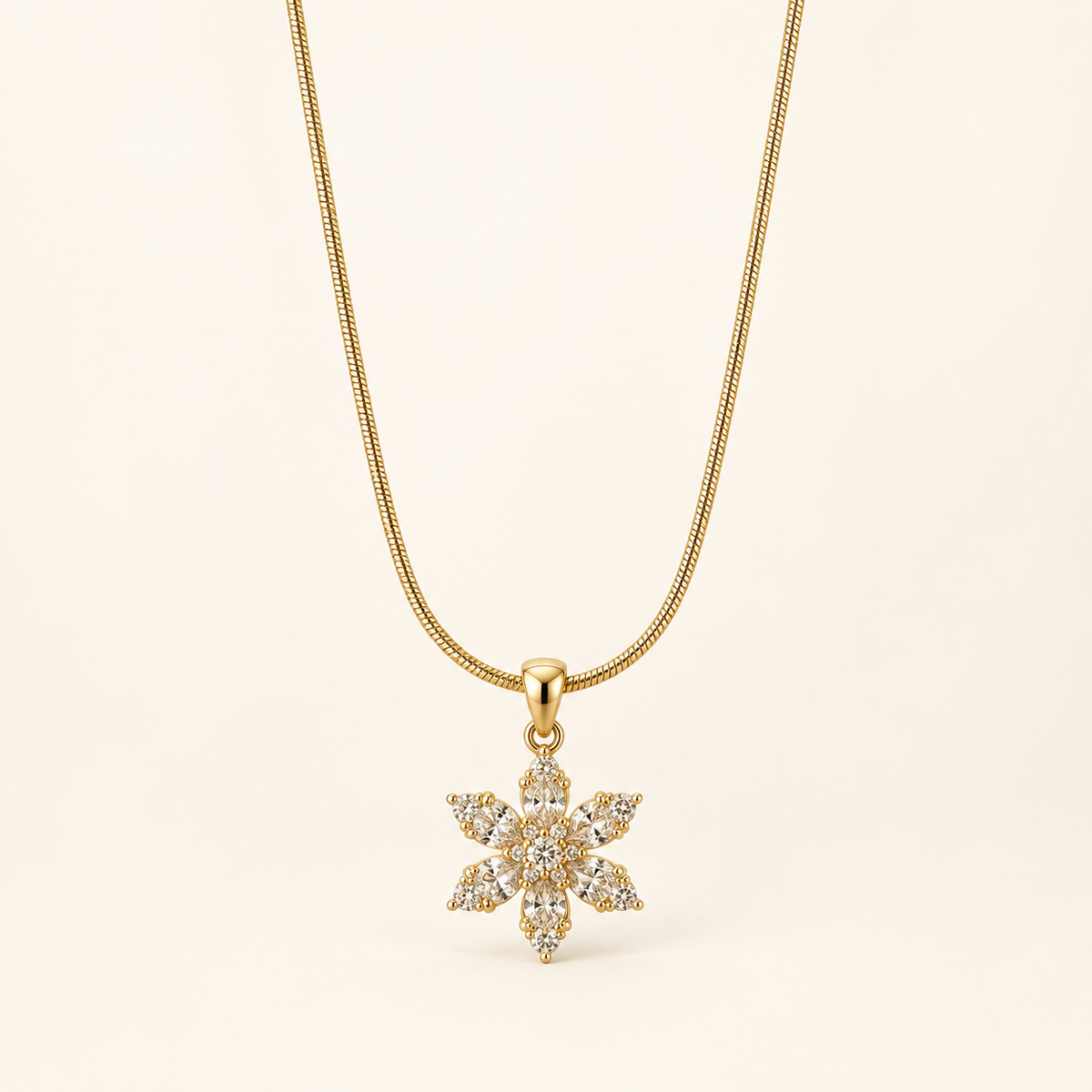 Crystal Floral Pendant Necklace