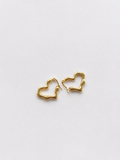 Sculpted Heart Hoop Earrings