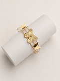 Golden Butterfly Bloom Cuff Bracelet