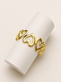 Golden Hearts Statement Cuff Bracelet