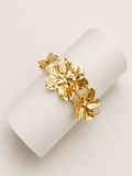 Golden Floral Bloom Cuff Bracelet