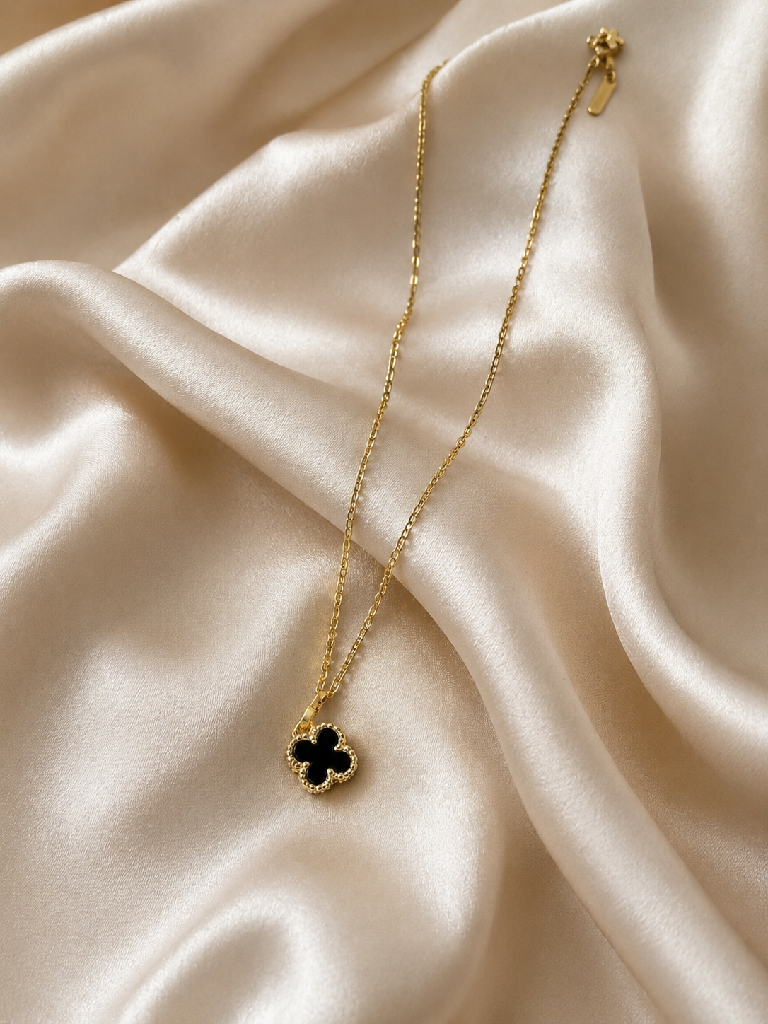 Black Clover Pendant Necklace