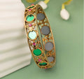 Traditional Green Stone Kada Bangle