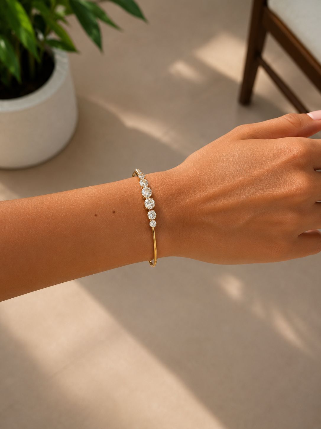 Royal Crystal Cascade Bangle