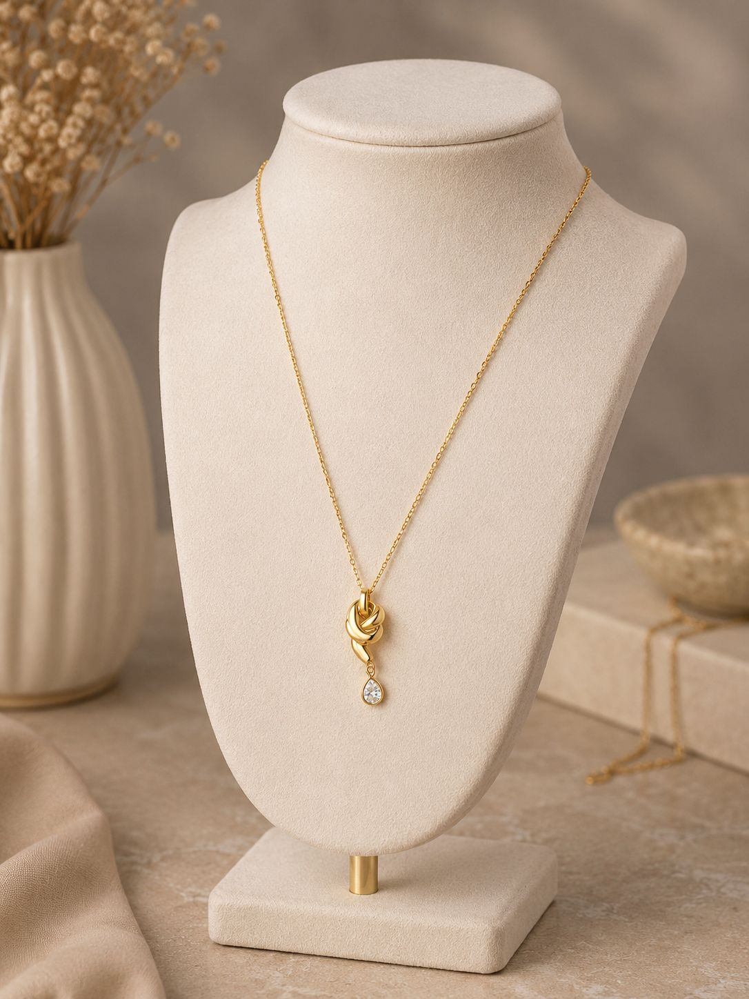 Infinity Knot Crystal Drop Necklace