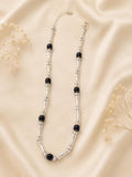 Silver & Black Beaded Statement Necklace