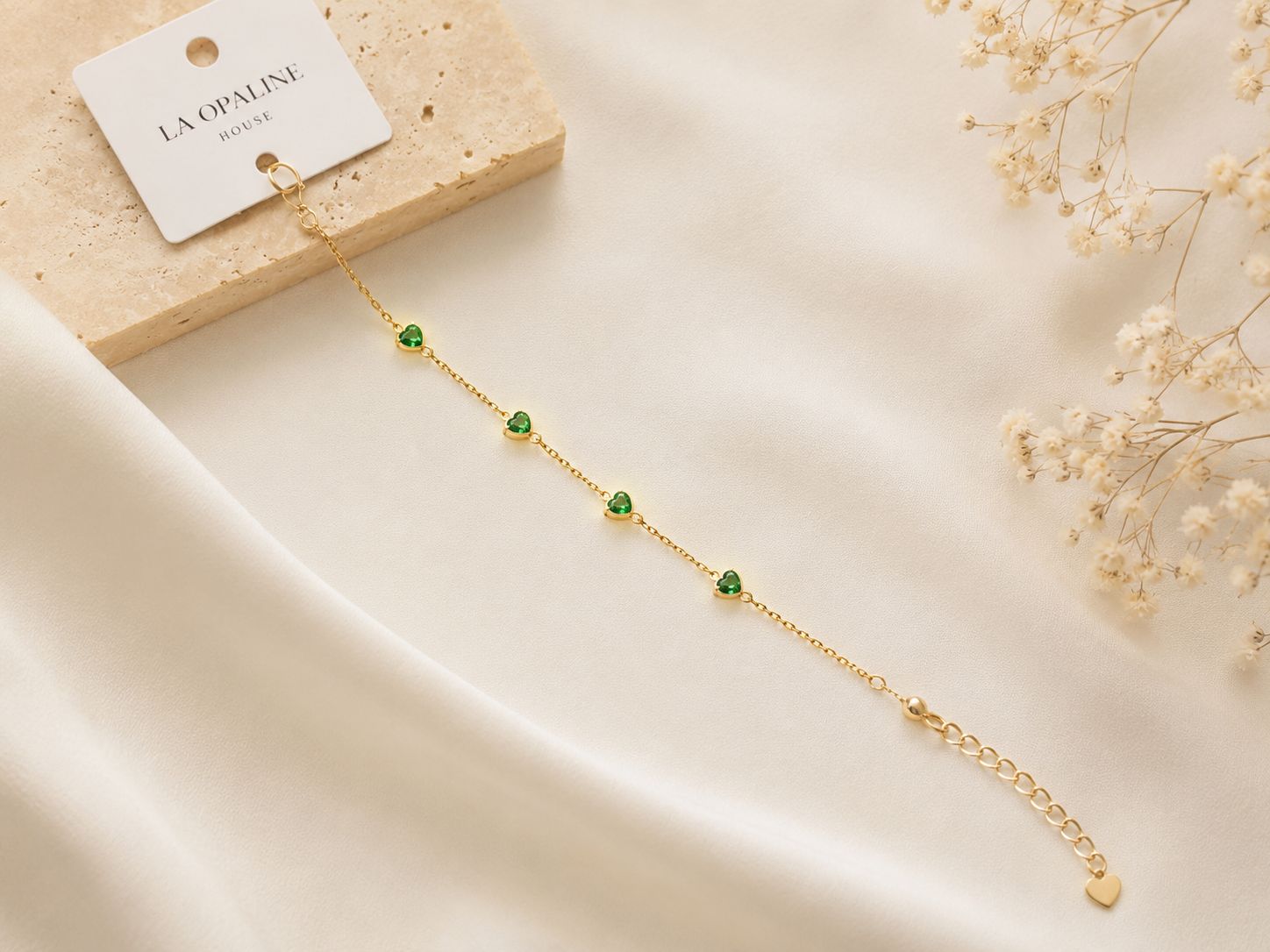 Emerald Heart Charm bracelets
