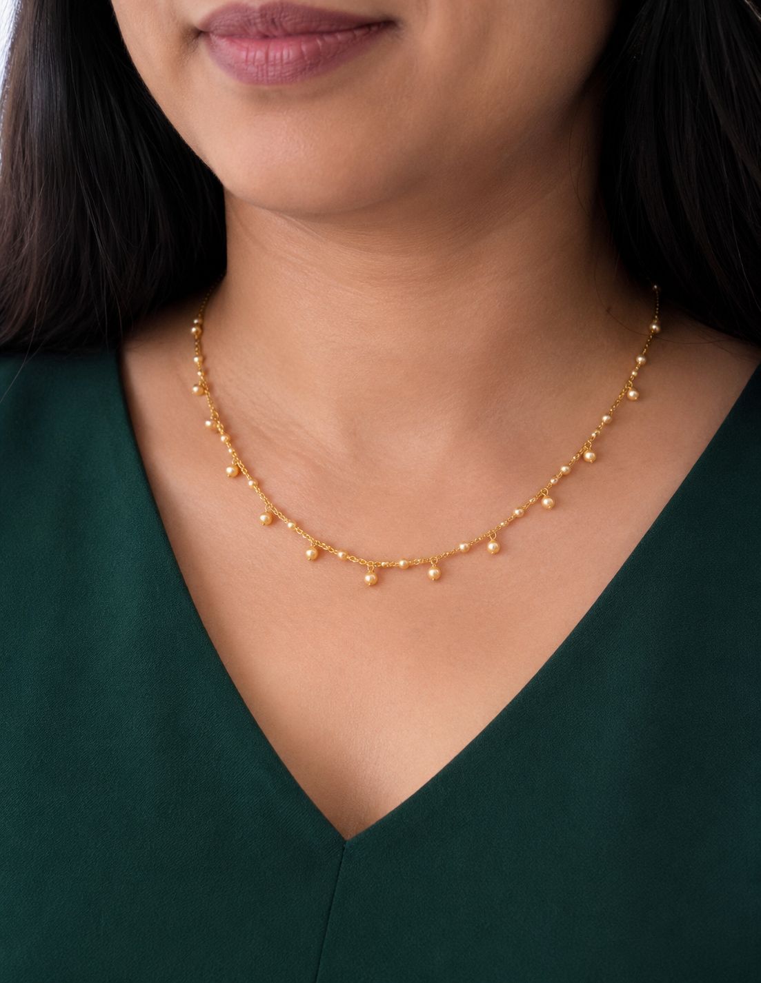 Pearl Drop Minimal Necklace