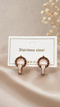 Roman Numeral Crystal Hoop Earrings